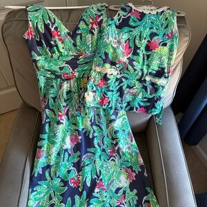 Lilly Pulitzer Mommy and Me Dresses Green and Pink Floral